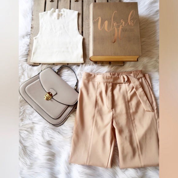 MEGHAN-Trouser Pants With Classy Split Front Hem - Picture 6 of 8